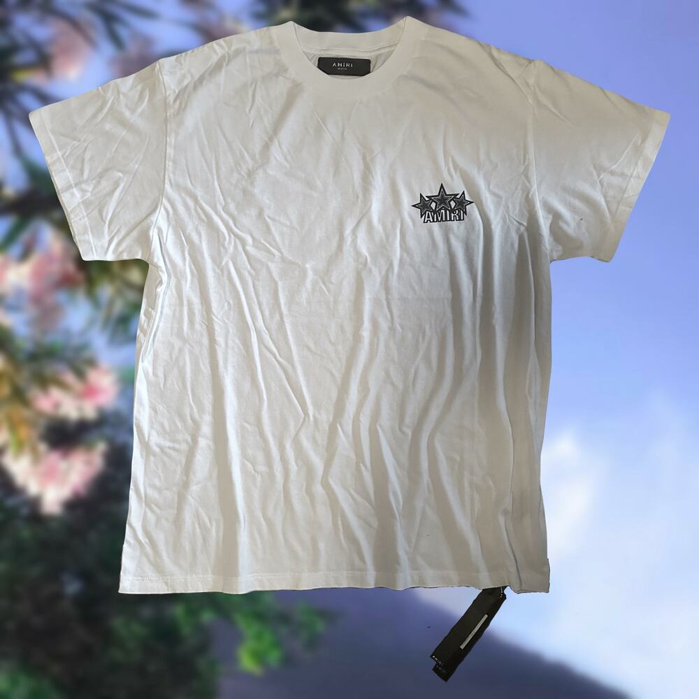 White Black Medium Amiri graphic short sleeve tee shirt
